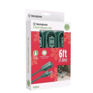 Westinghouse 3-Pack 6 Feet Holiday Decor 3-Outlet Indoor Extension Cords Green